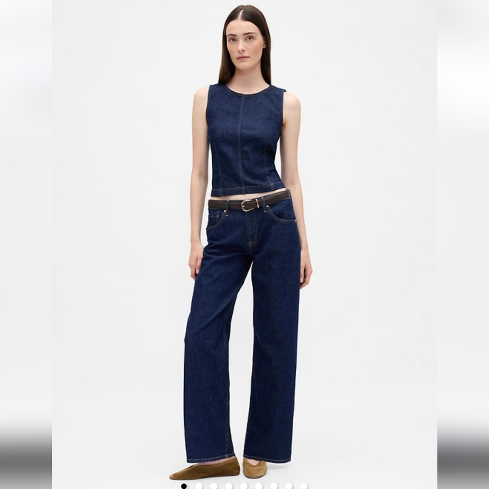 GAP Dark Blue Denim Wide-Leg Jeans
